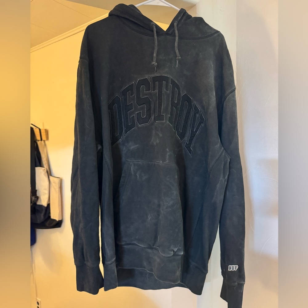 HUF Charcoal Destroy Hoodie
